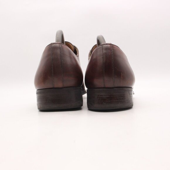 Magnanni Saks Fifth Avenue Men's 8.5 M Derby Shoes Brown Leather Medallion Toe - Picture 5 of 13